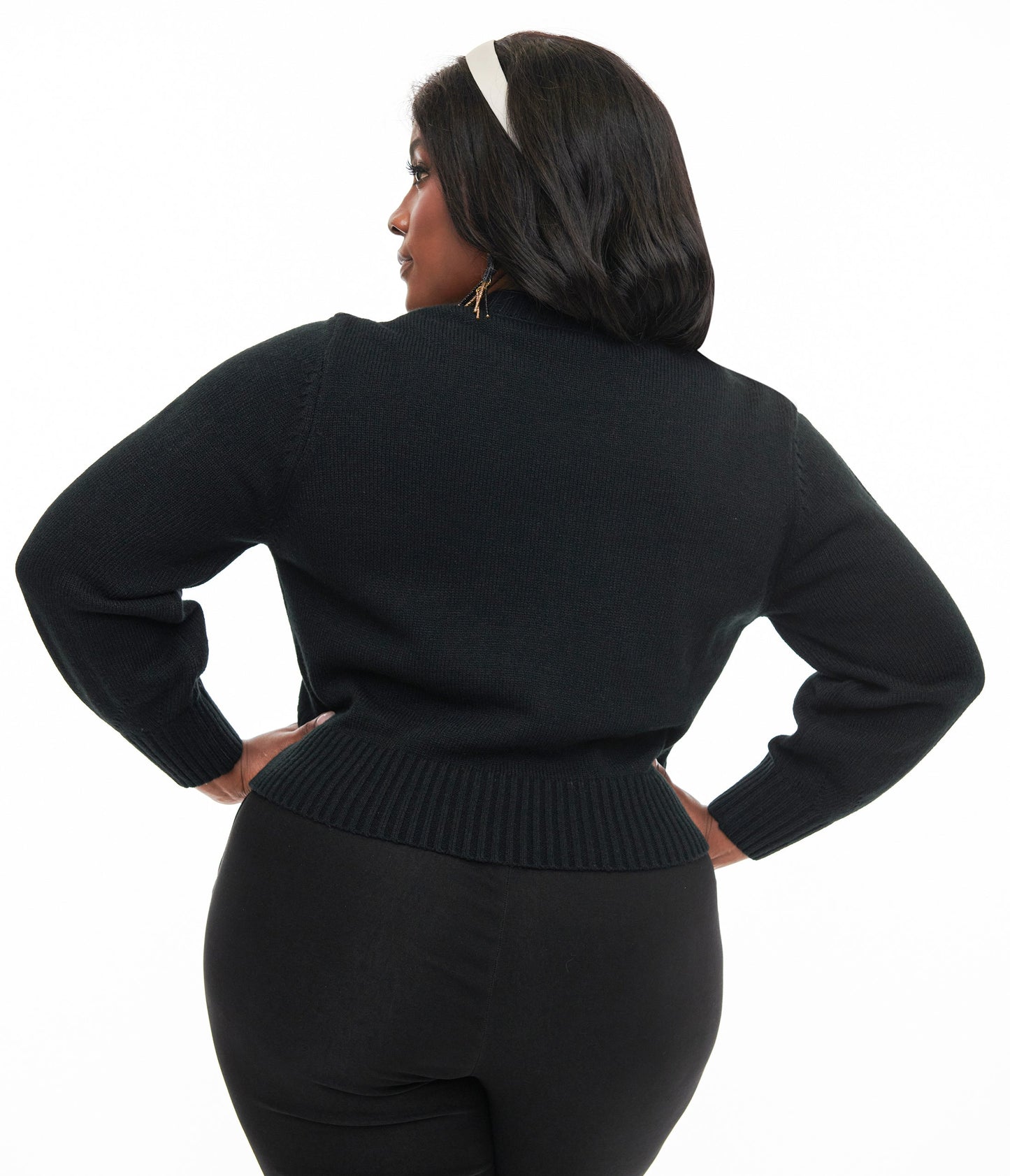 Unique Vintage Plus Size 1950s Black & Silver Bat Cropped Cardigan - Unique Vintage - Womens, HALLOWEEN, TOPS