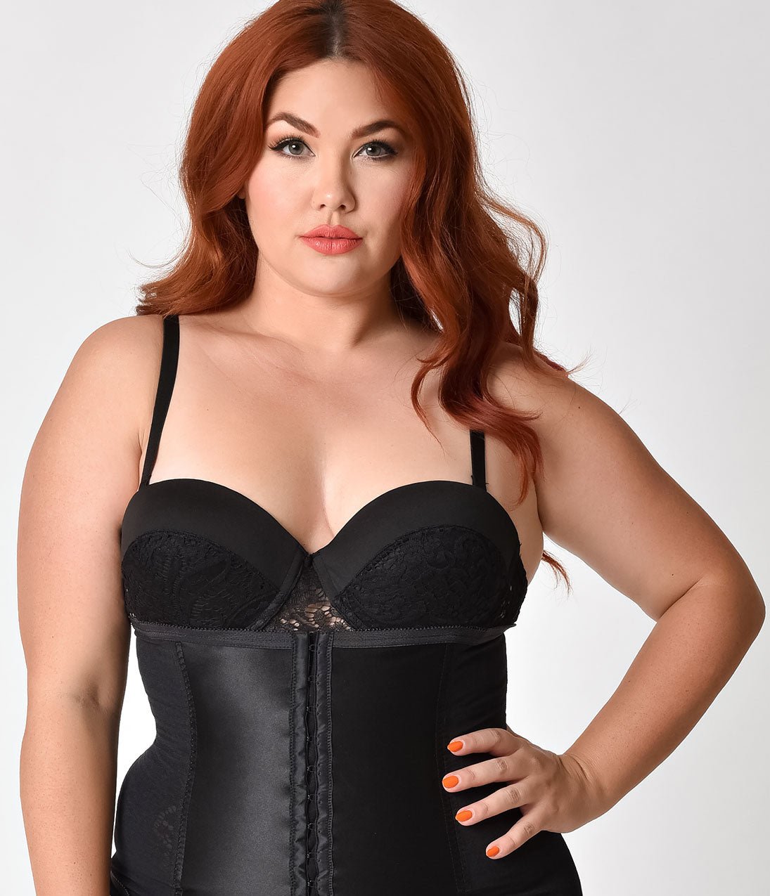 Unique Vintage Plus Size 1950s Black Stretch Power Mesh Waist Cincher - Unique Vintage - Womens, ACCESSORIES, LINGERIE