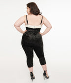 Unique Vintage Plus Size 1950s Black & White Faux Fur Cropped Jumpsuit - Unique Vintage - Women, BOTTOMS, ROMPERS & JUMPSUITS