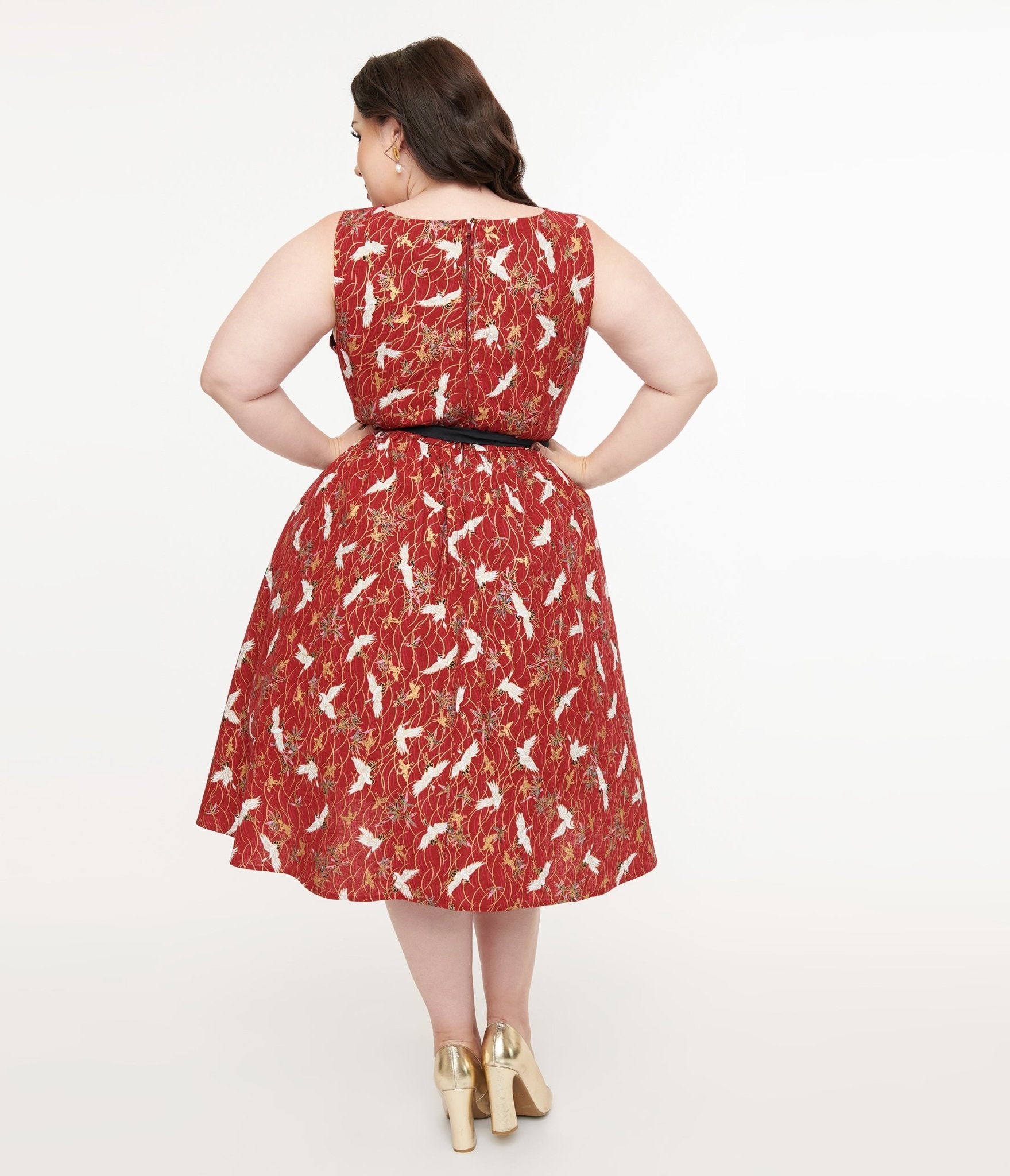 Unique Vintage Plus Size 1950s Burgundy Fall Crane Unique Vintage Plus Size 1950s Burgundy Fall Crane