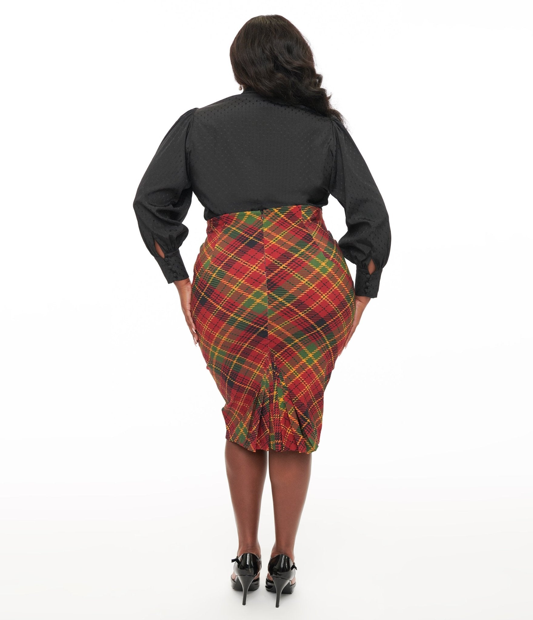 1950s plaid pencil skirt clearance