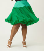 Unique Vintage Plus Size 1950s Emerald Ruffled Petticoat Crinoline - Unique Vintage - Womens, ACCESSORIES, PETTICOATS