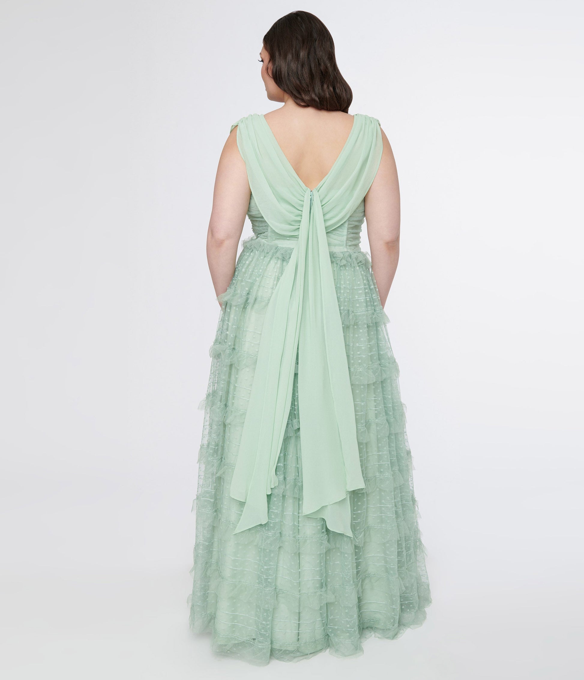 Unique Vintage Plus Size 1950s Mint Green Clip Dot Cocktail Dress - Unique Vintage - Womens, DRESSES, PROM SPECIAL OCCASION