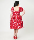 Unique Vintage Plus Size 1950s Red & Pink Heart Convertible Sweetheart Dress - Unique Vintage - Womens, DRESSES, PROM AND SPECIAL OCCASION