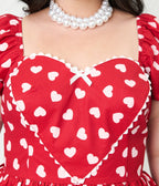 Unique Vintage Plus Size 1950s Red & Pink Heart Convertible Sweetheart Dress - Unique Vintage - Womens, DRESSES, PROM AND SPECIAL OCCASION