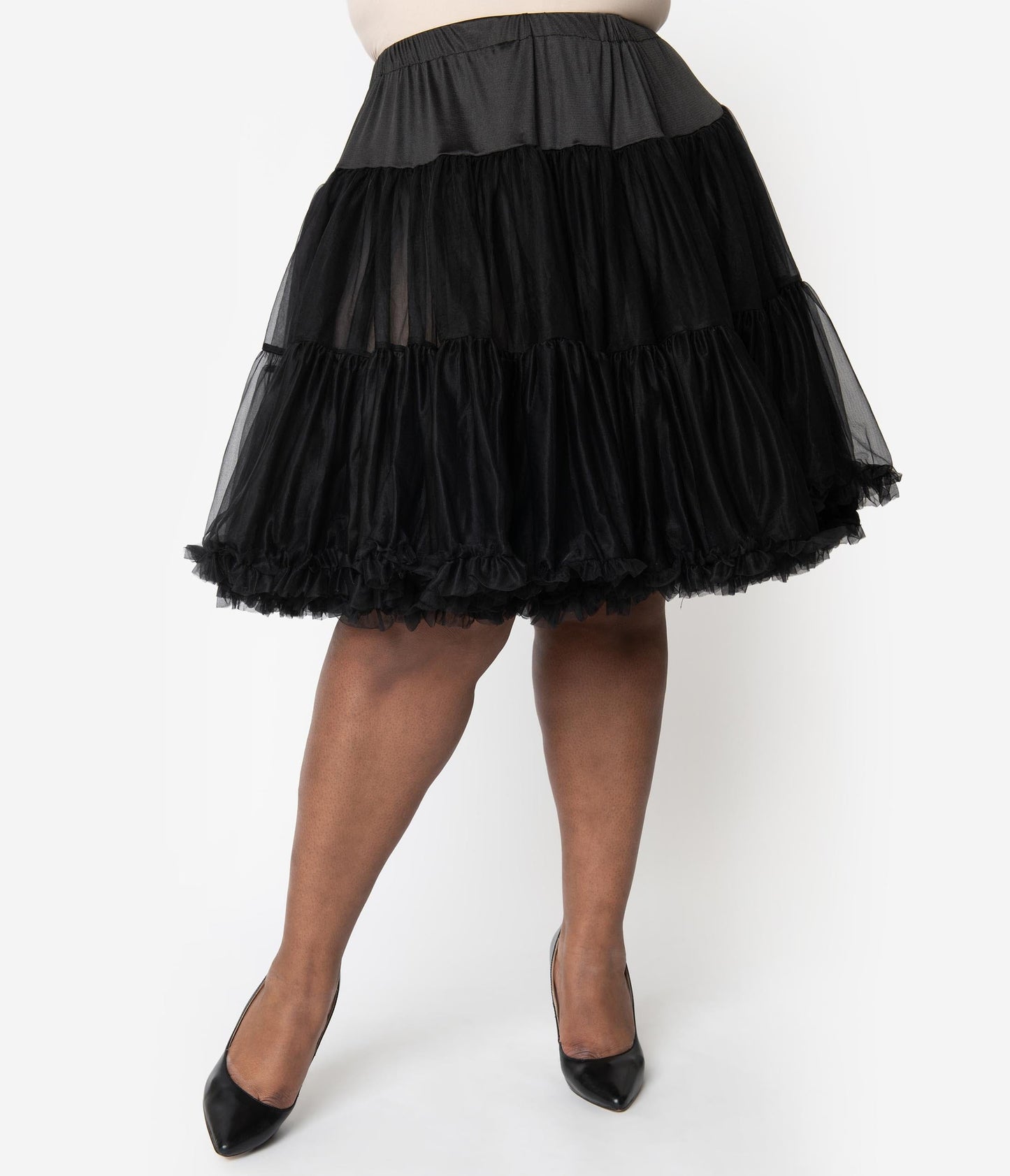 Unique Vintage Plus Size 1950s Style Black Ruffled Petticoat Crinoline - Unique Vintage - Womens, ACCESSORIES, PETTICOATS