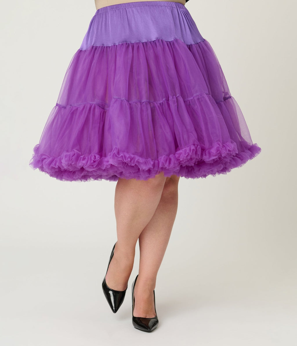 Unique Vintage Plus Size 1950s Style Purple Ruffled Petticoat Crinoline - Unique Vintage - Womens, ACCESSORIES, PETTICOATS