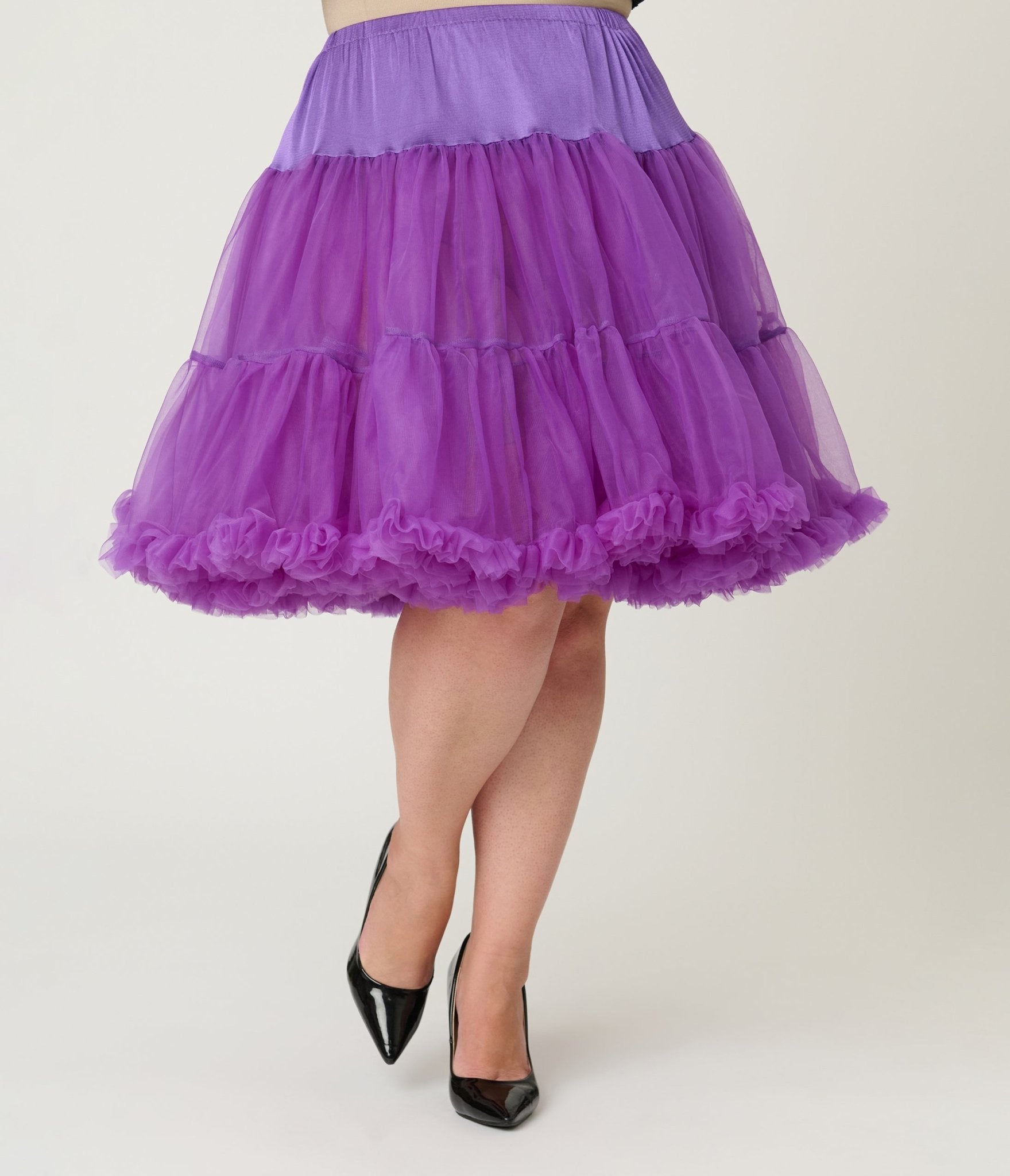 Unique Vintage Plus Size 1950s Style Purple Ruffled Petticoat Crinoline - Unique Vintage - Womens, ACCESSORIES, PETTICOATS