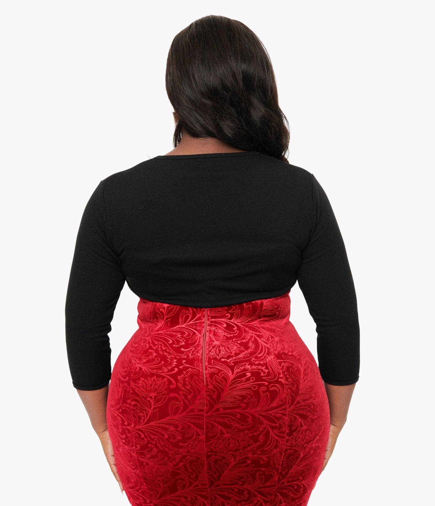 Unique Vintage Plus Size 1960s Black Bolero Sweater - Unique Vintage - Womens, TOPS, KNIT TOPS