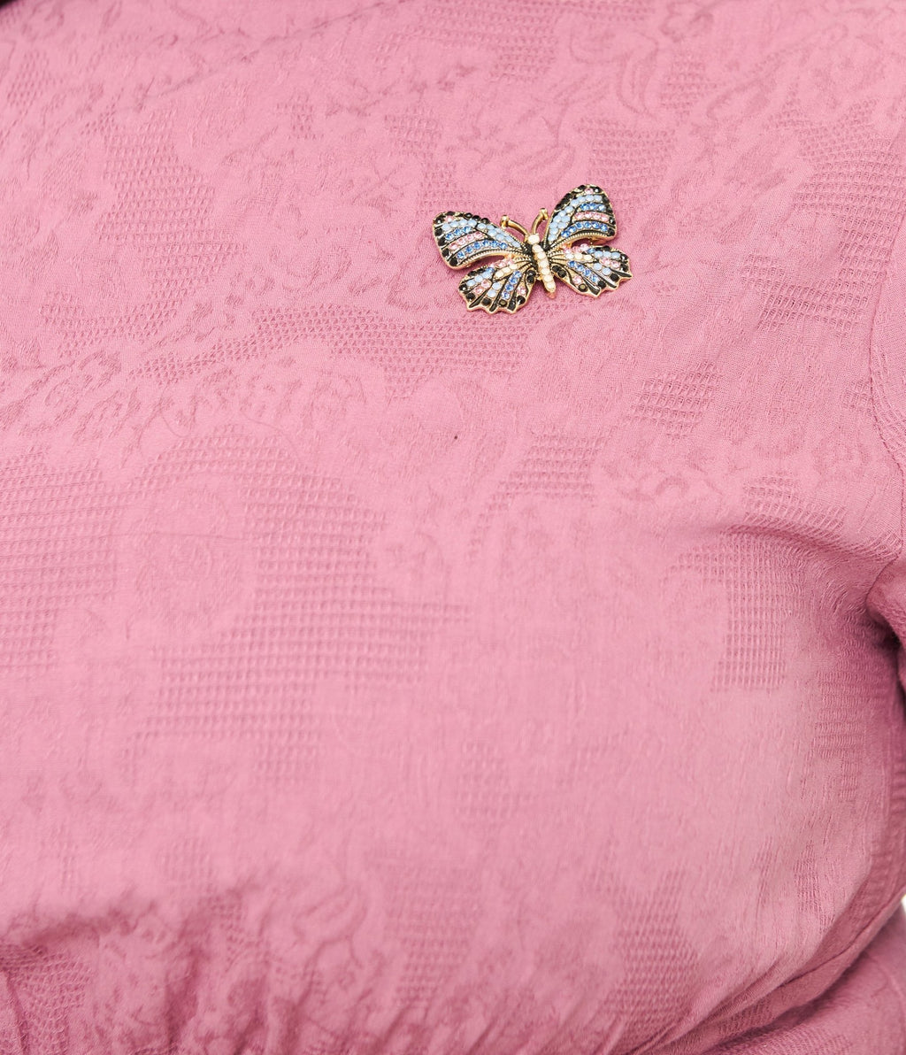 Unique Vintage Plus Size Berry & Black Cotton Swing Dress - Unique Vintage - Womens, DRESSES, SWING