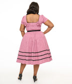 Unique Vintage Plus Size Berry & Black Cotton Swing Dress - Unique Vintage - Womens, DRESSES, SWING