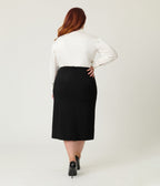 Unique Vintage Plus Size Black Asymmetrical Pencil Skirt - Unique Vintage - Womens, BOTTOMS, SKIRTS