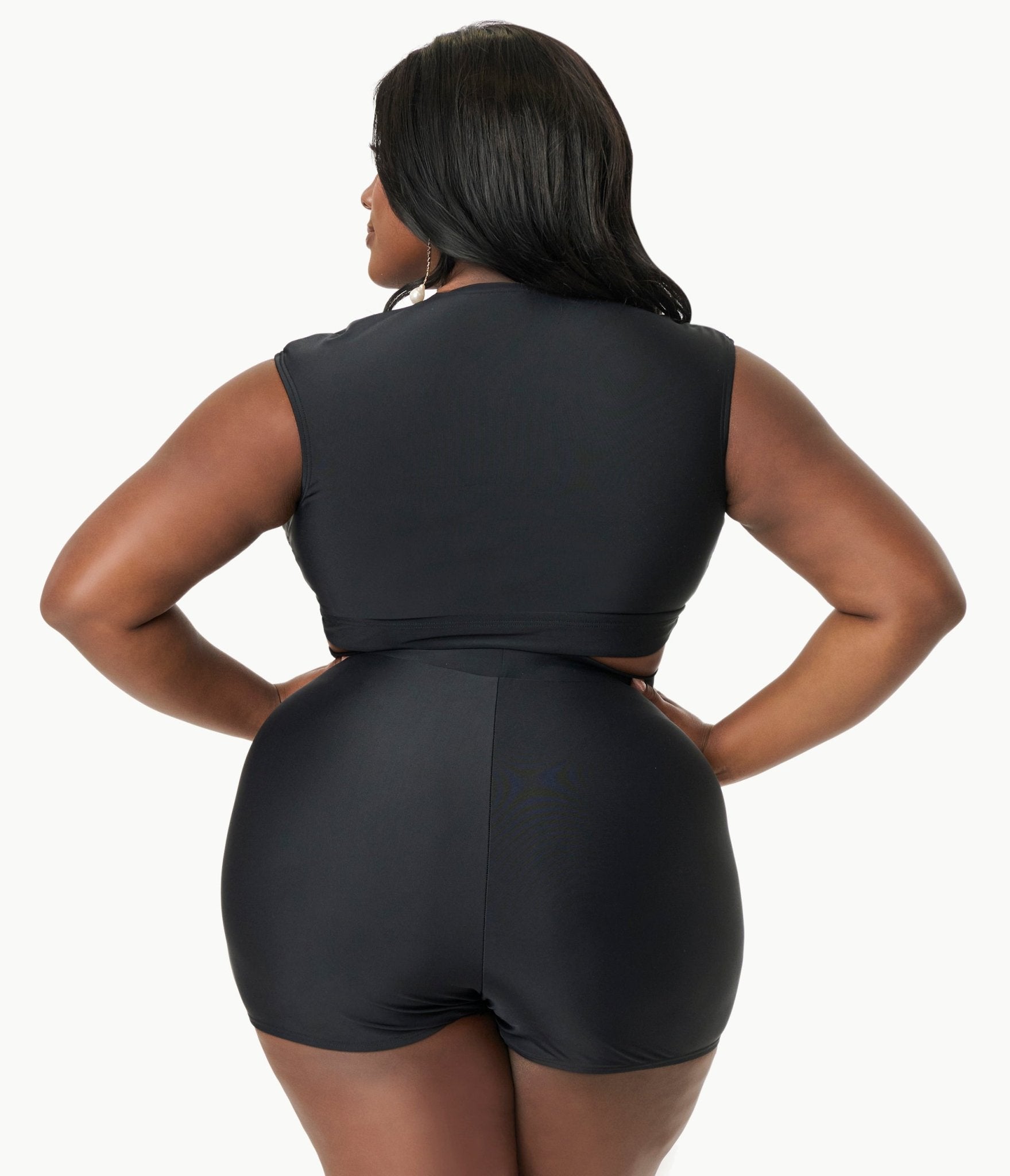 Unique Vintage Plus Size Black Bow Swim Top - Unique Vintage - Womens, SWIM, TOP