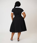 Unique Vintage Plus Size Black Cat Embroidered Alexis Swing Dress - Unique Vintage - Womens, DRESSES, SWING