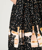 Unique Vintage Plus Size Black Champagne Celebration Swing Dress - Unique Vintage - Womens, DRESSES, SWING