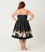 Unique Vintage Plus Size Black Champagne Celebration Swing Dress - Unique Vintage - Womens, DRESSES, SWING