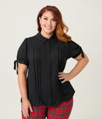 Unique Vintage Plus Size Black Colvin Blouse - Unique Vintage - Womens, TOPS, WOVEN TOPS