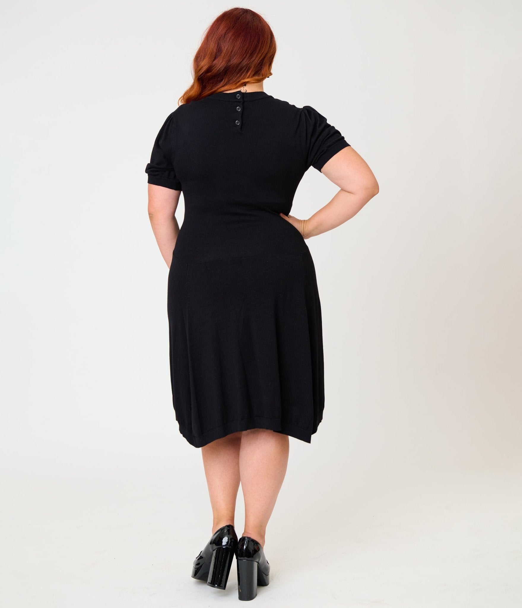 Unique Vintage Plus Size Black Crescent Moon Cutout Flare Dress - Unique Vintage - Womens, DRESSES, FIT AND FLARE
