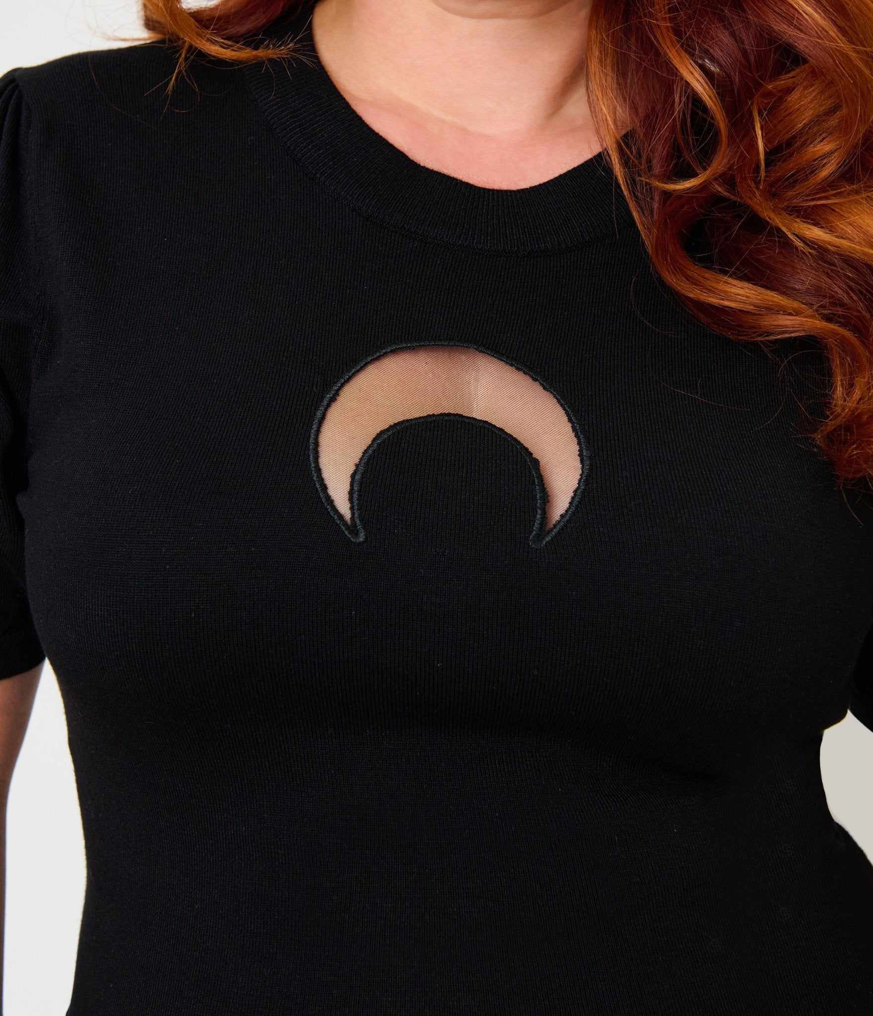 Unique Vintage Plus Size Black Crescent Moon Cutout Flare Dress - Unique Vintage - Womens, DRESSES, FIT AND FLARE