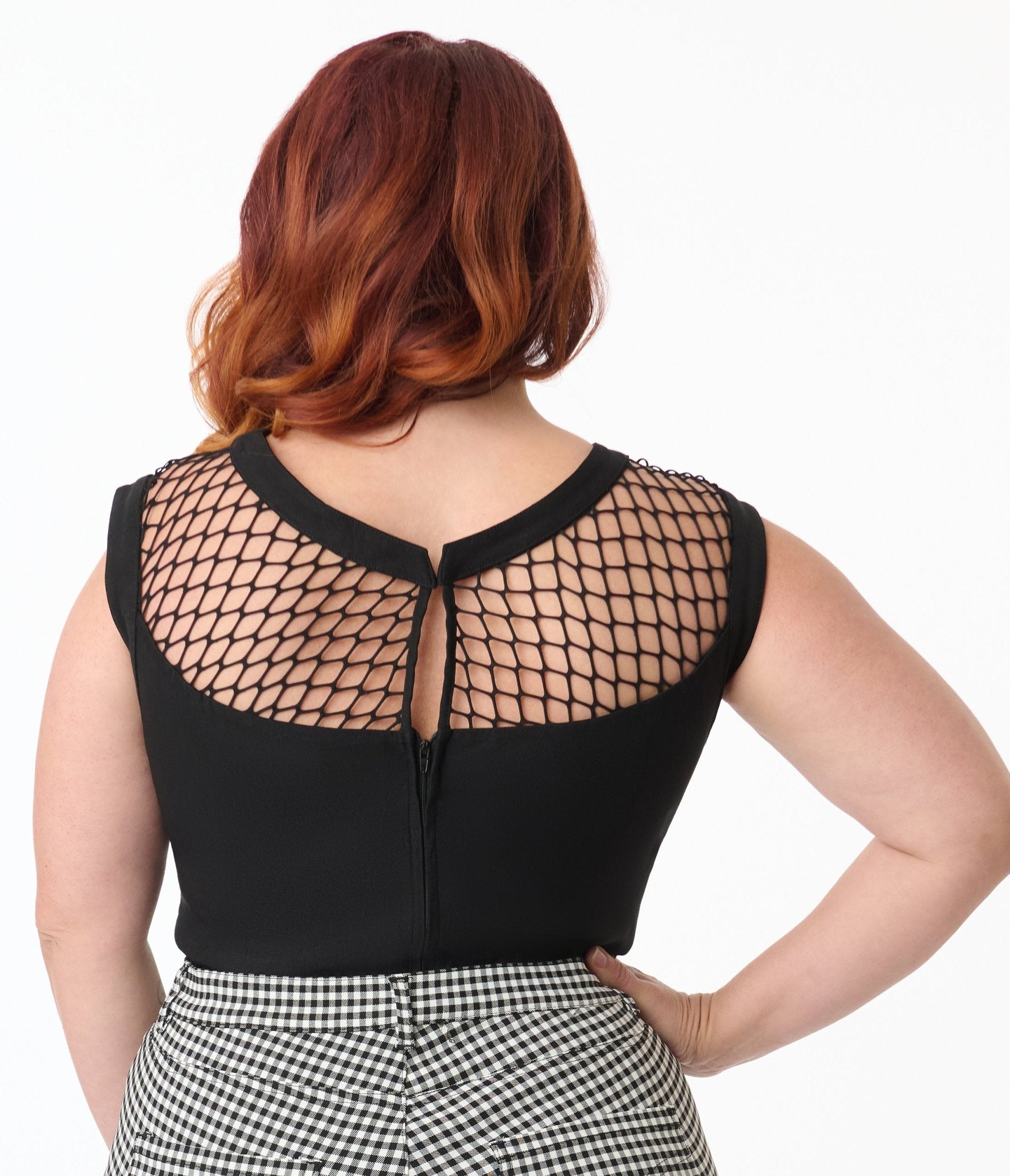 Unique Vintage Plus Size Black Diamond Cable Top - Unique Vintage - Womens, TOPS, WOVEN TOPS