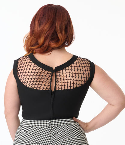 Unique Vintage Plus Size Black Diamond Cable Top - Unique Vintage - Womens, TOPS, WOVEN TOPS