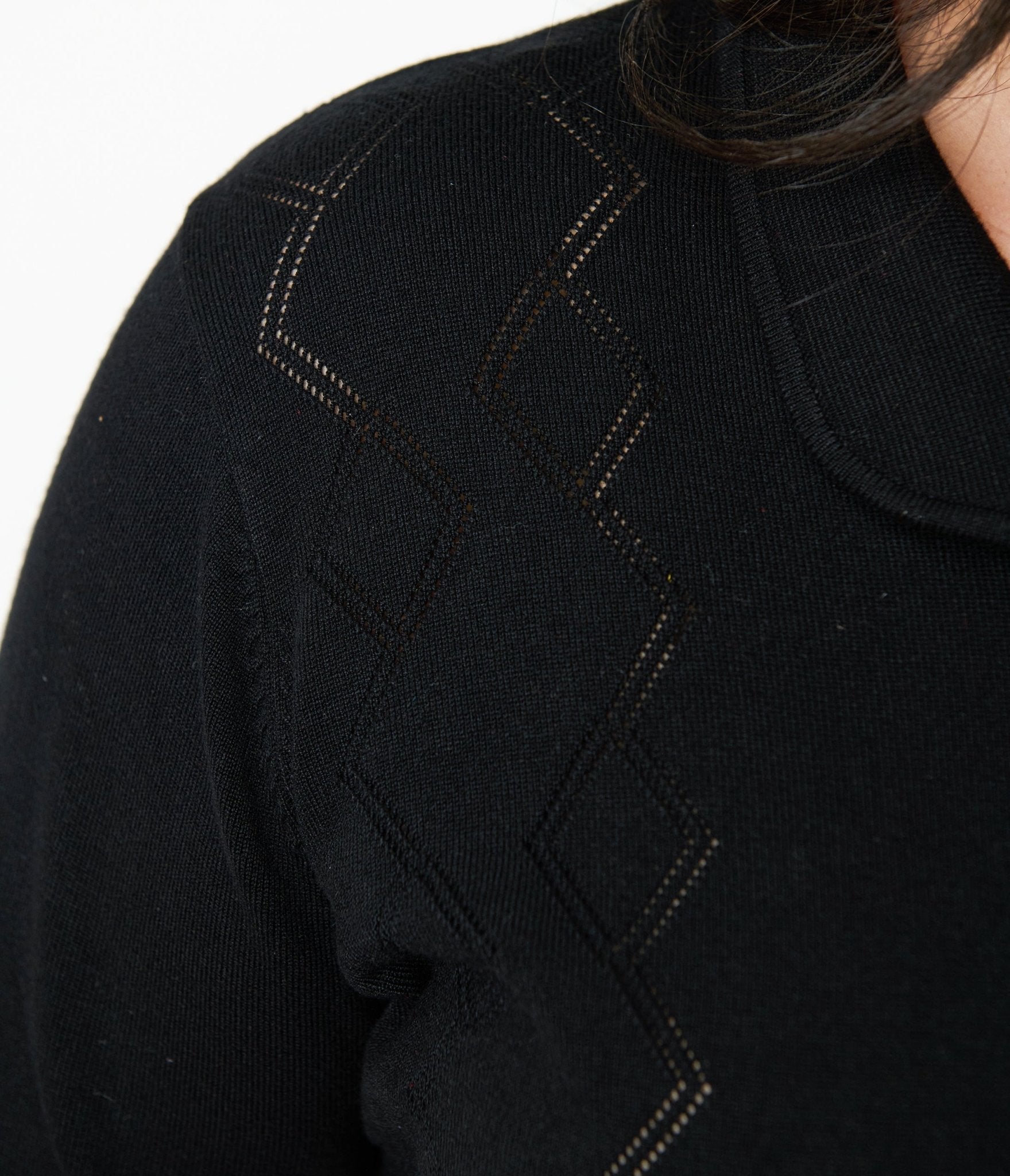 Unique Vintage Plus Size Black Diamond Knit Cardigan - Unique Vintage - Womens, TOPS, SWEATERS