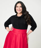 Unique Vintage Plus Size Black Diamond Knit Cardigan - Unique Vintage - Womens, TOPS, SWEATERS