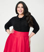 Unique Vintage Plus Size Black Diamond Knit Cardigan