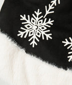 Unique Vintage Plus Size Black Felt & White Fur Snowflake Soda Shop Swing Skirt - Unique Vintage - Womens, BOTTOMS, SKIRTS