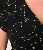 Unique Vintage Plus Size Black & Gold Star Print Sleeveless Blouse - Unique Vintage -