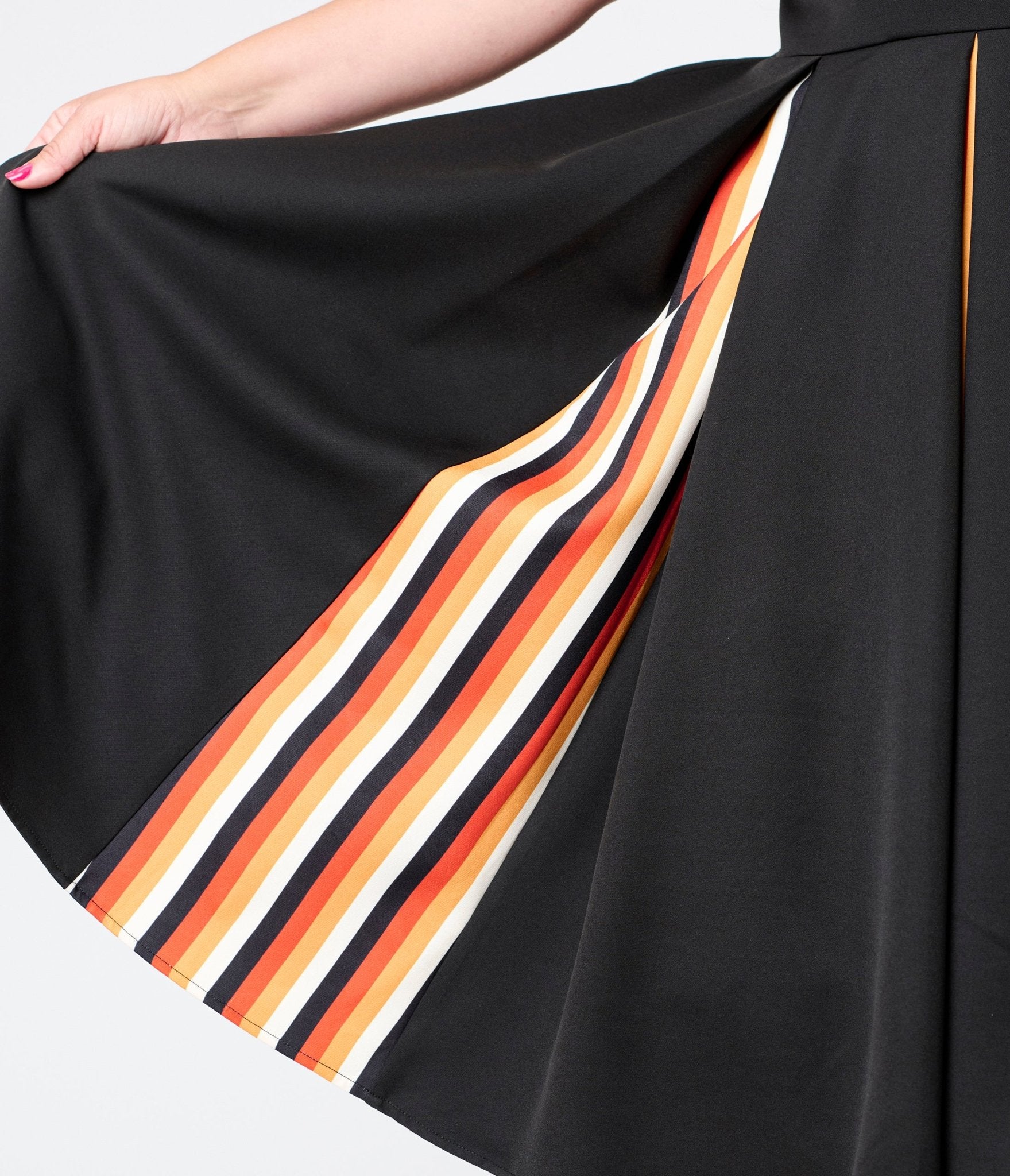 Unique Vintage Plus Size Black Halloween Stripe Swing Dress - Unique Vintage - Womens, DRESSES, SWING