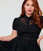 Unique Vintage Plus Size Black Lace Hollie Swing Dress - Unique Vintage - Womens, DRESSES, SWING