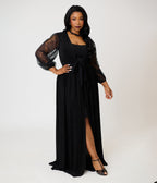 Unique Vintage Plus Size Black Lace Hollywood Duster - Unique Vintage - Womens, DRESSES, MAXI