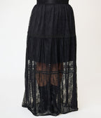 Unique Vintage Plus Size Black Lace Tiered Maxi Skirt - Unique Vintage - Womens, BOTTOMS, SKIRTS