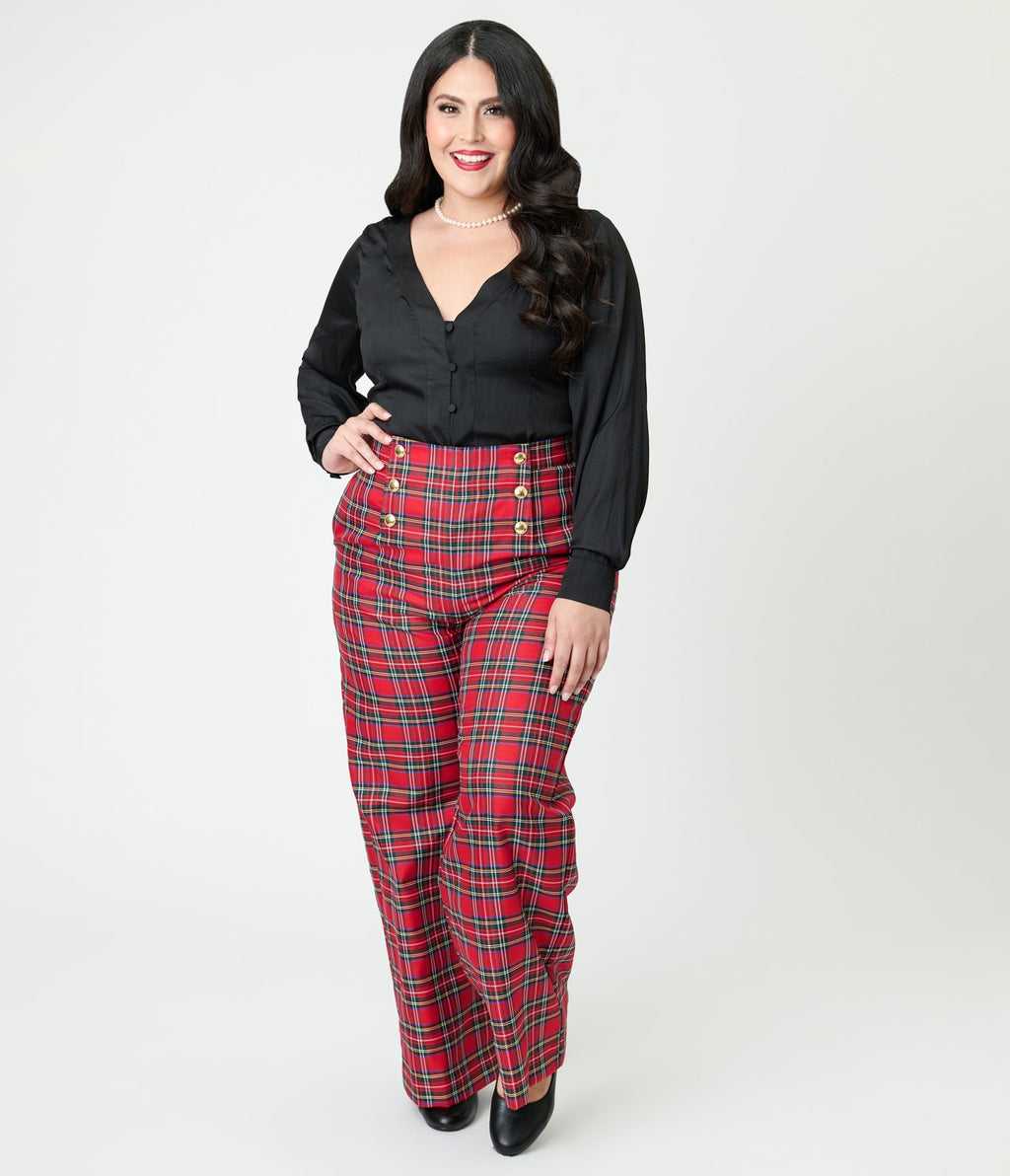 Unique Vintage Plus Size Black Long Sleeve Blouse - Unique Vintage - Womens, TOPS, WOVEN TOPS