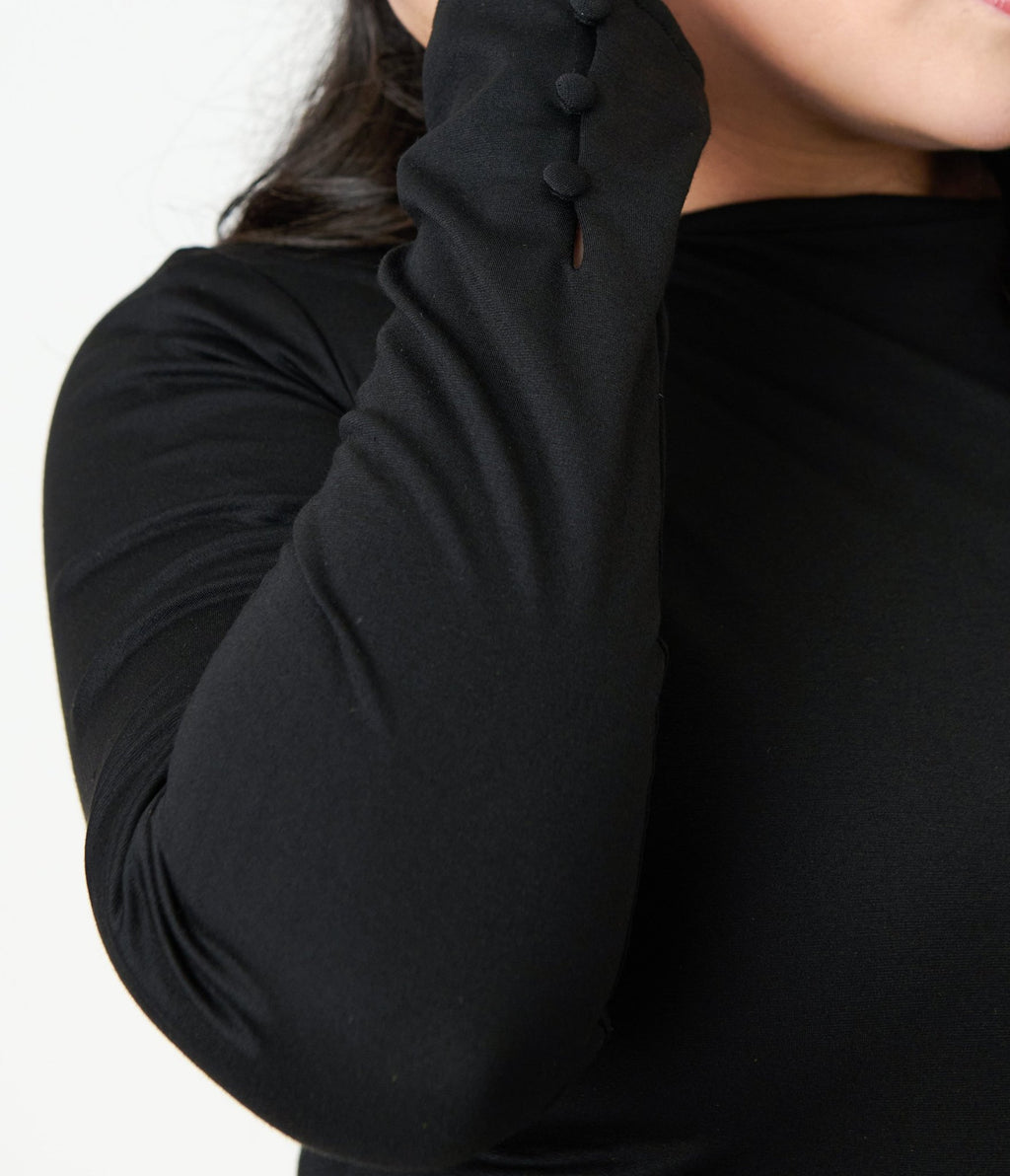 Unique Vintage Plus Size Black Long Sleeve Devon Swing Dress - Unique Vintage - Womens, DRESSES, SWING