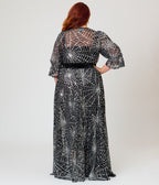 Unique Vintage Plus Size Black Mesh & Silver Spiderweb Duster - Unique Vintage -