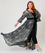 Unique Vintage Plus Size Black Mesh & Silver Spiderweb Duster