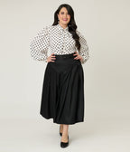 Unique Vintage Plus Size Black Midi Skirt - Unique Vintage - Womens, BOTTOMS, SKIRTS