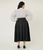 Unique Vintage Plus Size Black Midi Skirt - Unique Vintage - Womens, BOTTOMS, SKIRTS