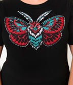 Unique Vintage Plus Size Black Moth Embroidered Sweater - Unique Vintage - Womens, TOPS, SWEATERS