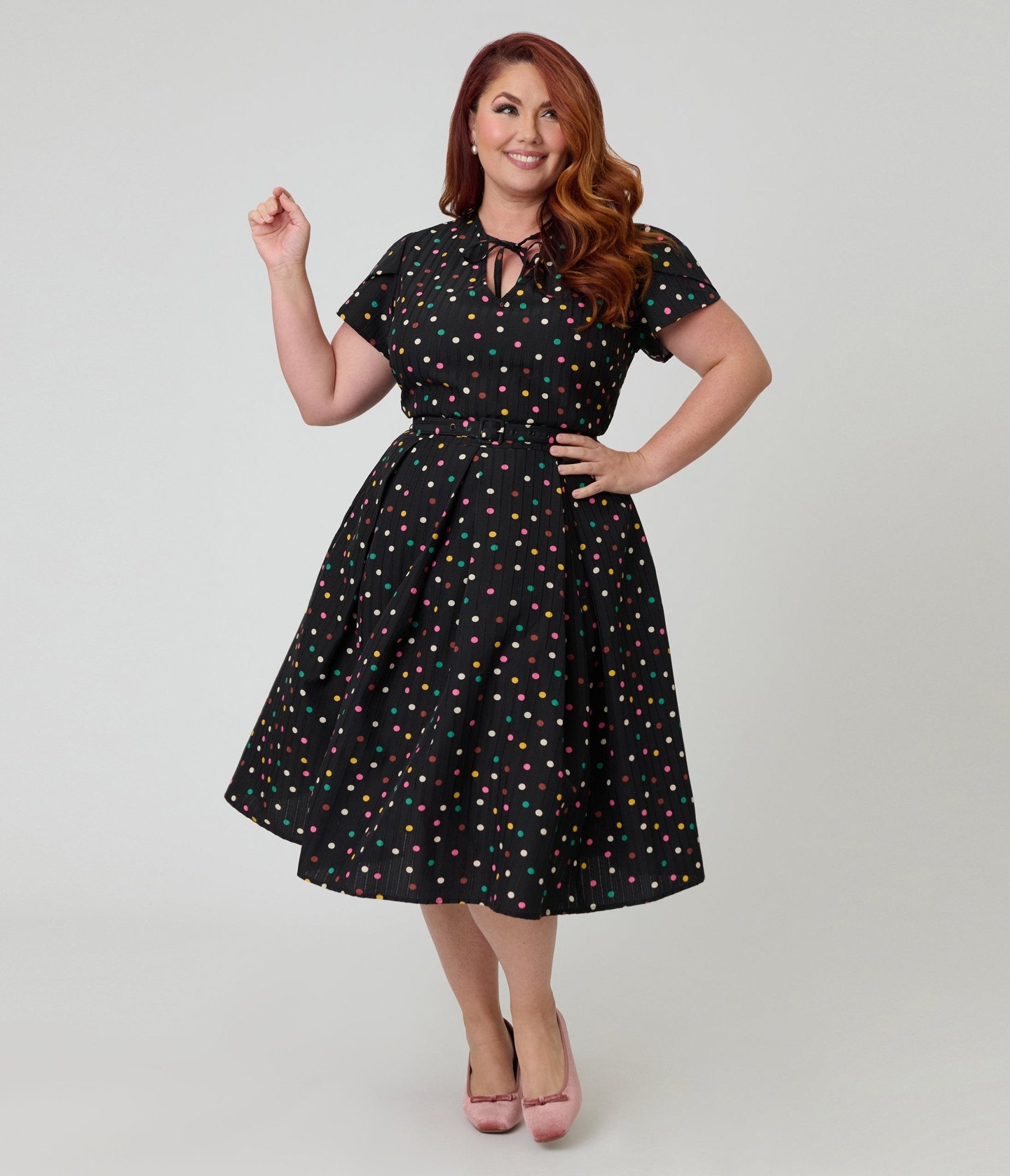 plus size black polka dot dress Petal and Pup Women's Levine Maxi Dress