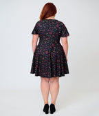 Unique Vintage Plus Size Black Mystical Icons Poppy Flare Dress - Unique Vintage - Womens, DRESSES, FIT AND FLARE