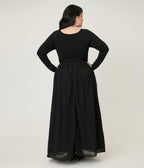 Unique Vintage Plus Size Black & Peacock Brooch Maxi Dress - Unique Vintage - Womens, DRESSES, MAXI