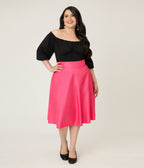 Unique Vintage Plus Size Black Peasant Sleeve Blouse - Unique Vintage - Womens, TOPS, KNIT TOPS
