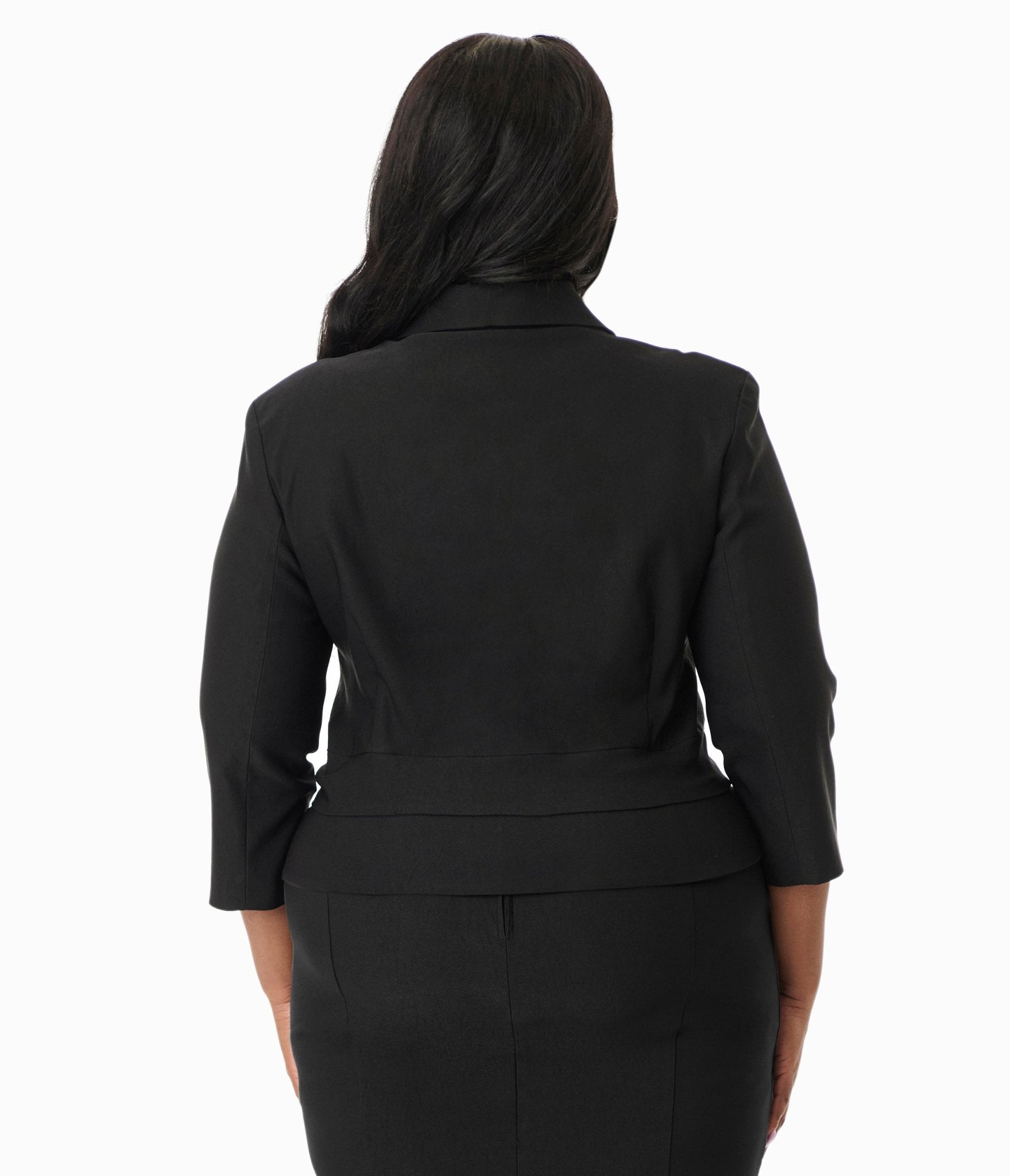 Unique Vintage Plus Size Black Peplum Jacket - Unique Vintage - Womens, TOPS, OUTERWEAR