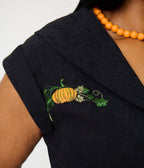 Unique Vintage Plus Size Black & Pumpkin Embroidery Cotton Marcia Swing Dress - Unique Vintage - Womens, DRESSES, SWING