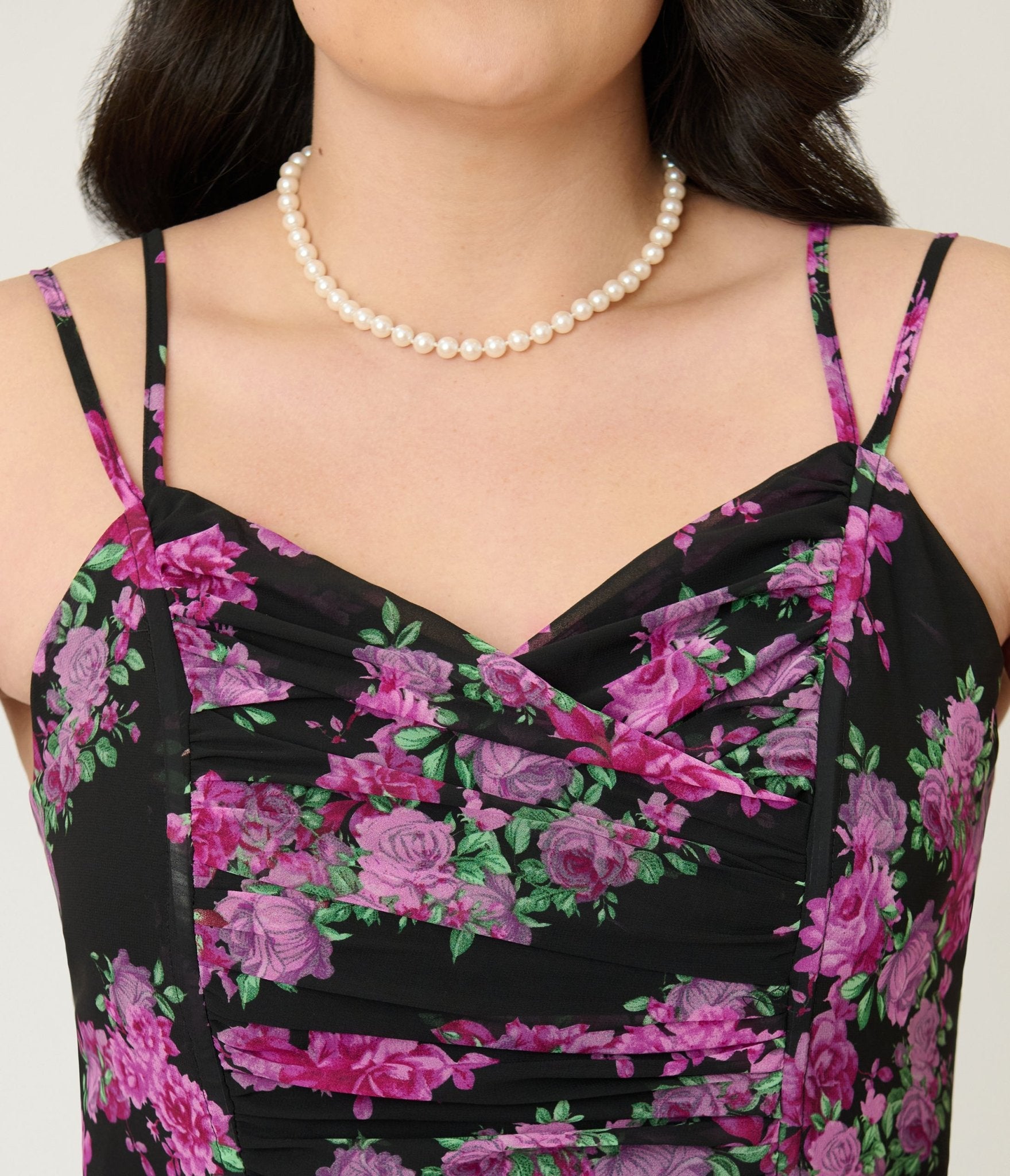 black and purple plus size dress Unique Vintage Plus Size Black & Purple Floral Reed Swing Dress