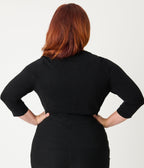 Unique Vintage Plus Size Black & Red Roses Bookworm Cardigan - Unique Vintage - Womens, TOPS, SWEATERS