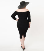 Unique Vintage Plus Size Black Shailene Pencil Dress - Unique Vintage - Womens, DRESSES, WIGGLE